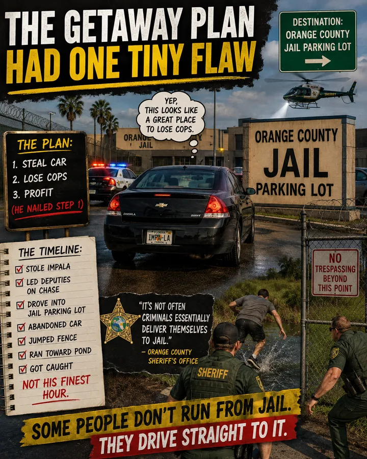 He Stole a Car and Drove Himself Straight to Jail