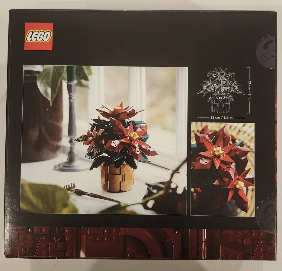 Additional image for LEGO Icons Poinsettia Plant Building Set Holiday Home Décor Grande Italia Plant Holiday…
